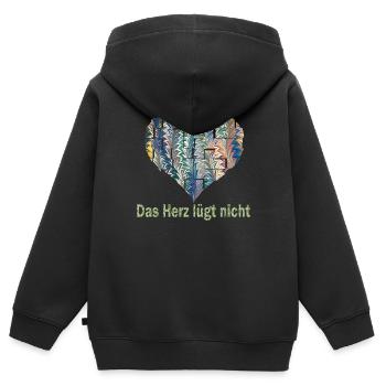 das herz lügt nicht e 73 - Kinder Premium Organic Zip Hoodie - Schwarz - Hinten - AI Model Kid Male (0cm)