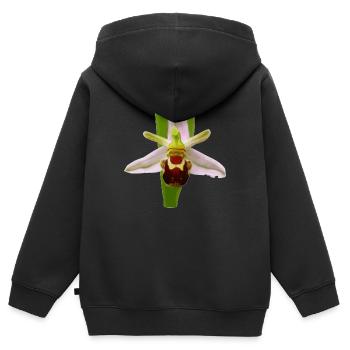 Die Bienen Ragwurz ist ein Orchideen Gewächs - Kinder Premium Organic Zip Hoodie - Schwarz - Hinten - AI Model Kid Male (0cm)