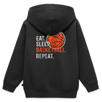 Mangez Sleep Basketball Répétez - Scratch - Sweat Premium à capuche zippé enfant bio - noir - Dos - AI Model Kid Male (0cm)