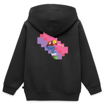 Skateboard Stunt Skateboarder Freizeitsport Hobby - Kinder Premium Organic Zip Hoodie - Schwarz - Hinten - AI Model Kid Male (0cm)