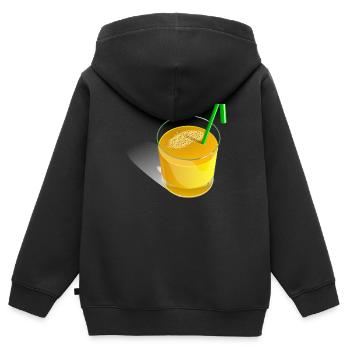 Orange Juice Saft - Kinder Premium Organic Zip Hoodie - Schwarz - Hinten - AI Model Kid Male (0cm)