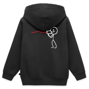 Partenaire de relation de partenariat - Sweat Premium à capuche zippé enfant bio - noir - Dos - AI Model Kid Male (0cm)