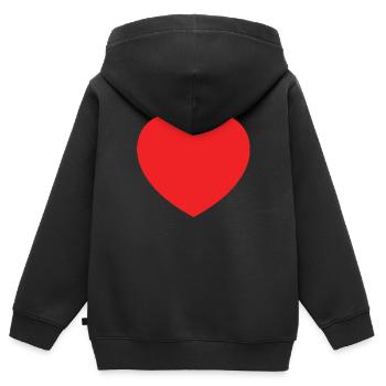 Red Heart - Sweat Premium à capuche zippé enfant bio - noir - Dos - AI Model Kid Male (0cm)