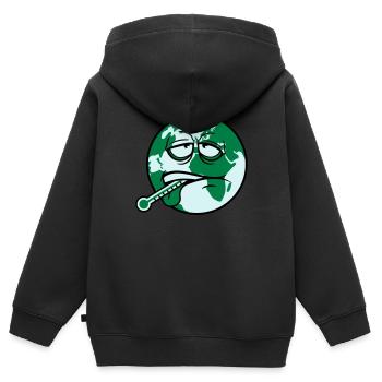 virus de la terre virus bactéries thermomètre l'humanité - Sweat Premium à capuche zippé enfant bio - noir - Dos - AI Model Kid Male (0cm)