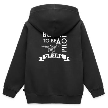 Drohne - Kinder Premium Organic Zip Hoodie - Schwarz - Hinten - AI Model Kid Male (0cm)