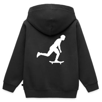 skateboard - Sweat Premium à capuche zippé enfant bio - noir - Dos - AI Model Kid Male (0cm)