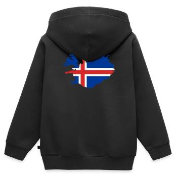 Island - Kinder Premium Organic Zip Hoodie - Schwarz - Hinten - AI Model Kid Male (0cm)