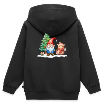 Imp Mats with his teddy bear - Kids Premium Organic Zip-up Hoodie - black - Back - AI Model Kid Male (0cm)