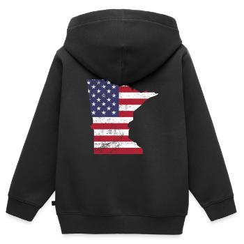 Minnesota - Sweat Premium à capuche zippé enfant bio - noir - Dos - AI Model Kid Male (0cm)