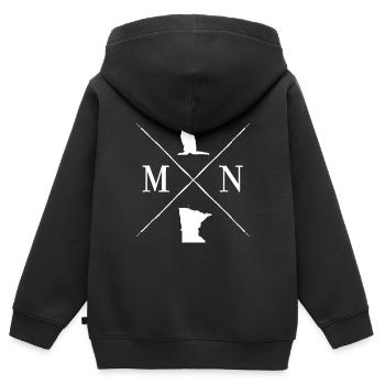 Minnesota - Sweat Premium à capuche zippé enfant bio - noir - Dos - AI Model Kid Male (0cm)