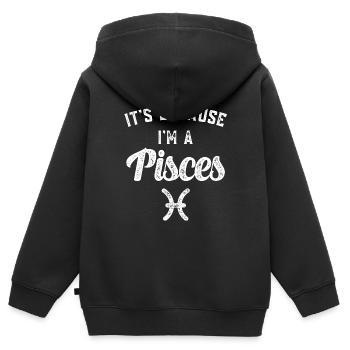 Sternzeichen Fische - Kinder Premium Organic Zip Hoodie - Schwarz - Hinten - AI Model Kid Male (0cm)