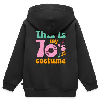 Das ist mein 70er Jahre Kostüm - Kinder Premium Organic Zip Hoodie - Schwarz - Hinten - AI Model Kid Male (0cm)
