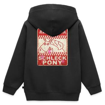 Pony Ponyhof Pferd Reiten - Kinder Premium Organic Zip Hoodie - Schwarz - Hinten - AI Model Kid Male (0cm)