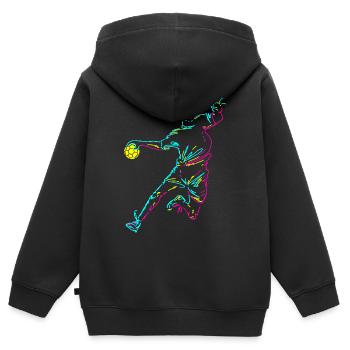 Handball Spieler Stürmer Sprungwurf Torwart - Kinder Premium Organic Zip Hoodie - Schwarz - Hinten - AI Model Kid Male (0cm)
