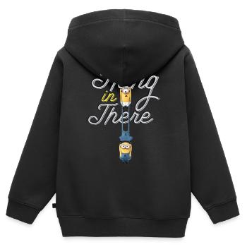 Minions Carl Und Phil Durchhalten - Kinder Premium Organic Zip Hoodie - Schwarz - Hinten - AI Model Kid Male (0cm)