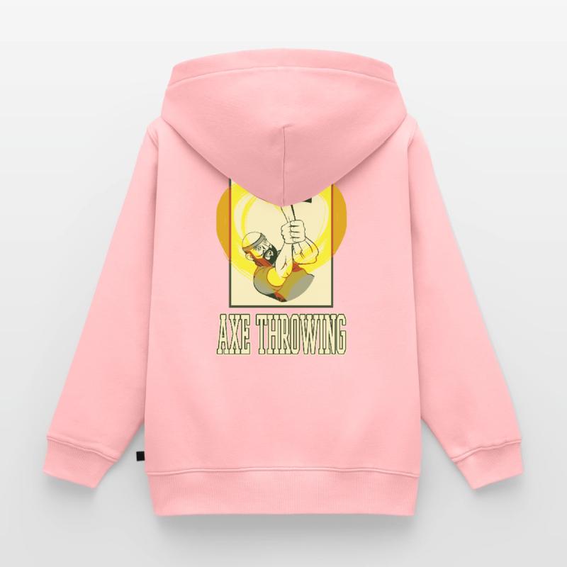 Axe Throwing Axe Throwing Axe Throwing Sport Double Axe Kids Premium Organic Zip-up Hoodie
