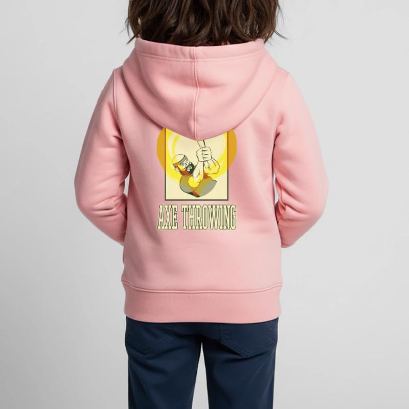 Axe Throwing Axe Throwing Axe Throwing Sport Double Axe Kids Premium Organic Zip-up Hoodie