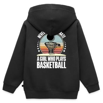 Basketball Basketballer - Kinder Premium Organic Zip Hoodie - Schwarz - Hinten - AI Model Kid Male (0cm)