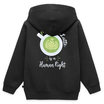 Kaffee Liebhaber | Cafe Latte Barista Geschenkidee - Kinder Premium Organic Zip Hoodie - Schwarz - Hinten - AI Model Kid Male (0cm)