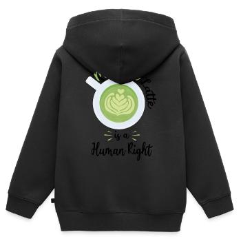 Kaffee Liebhaber | Cafe Latte Barista Geschenkidee - Kinder Premium Organic Zip Hoodie - Schwarz - Hinten - AI Model Kid Male (0cm)