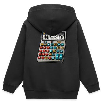 Retro Taschenrechner - Nerd Calculator - Kinder Premium Organic Zip Hoodie - Schwarz - Hinten - AI Model Kid Male (0cm)