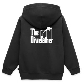 Plongée Plongée Apnée Sous-marine Plongée Plongée Plongée - Sweat Premium à capuche zippé enfant bio - noir - Dos - AI Model Kid Male (0cm)