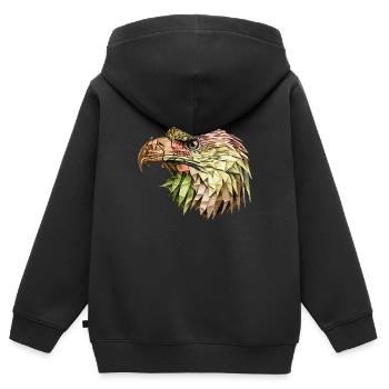 Adler Adler - Kinder Premium Organic Zip Hoodie - Schwarz - Hinten - AI Model Kid Male (0cm)