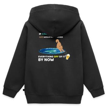 If the Earth was flat - Kids Premium Organic Zip-up Hoodie - black - Back - AI Model Kid Male (0cm)