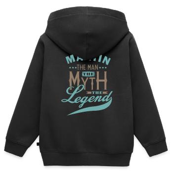 Martin tshirt personnalisé prénom martin - Sweat Premium à capuche zippé enfant bio - noir - Dos - AI Model Kid Male (0cm)