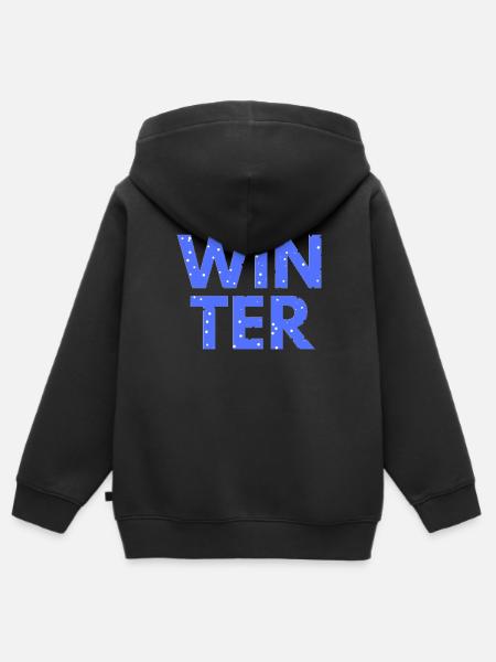 Winter - Kinder Premium Organic Zip Hoodie - Schwarz