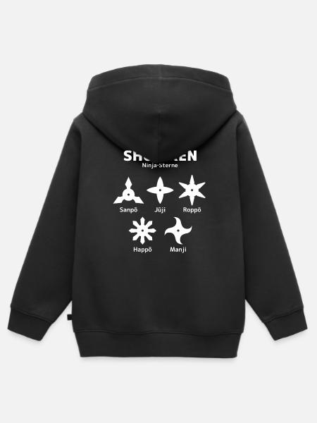 Shuriken - Ninja Sterne - Kinder Premium Organic Zip Hoodie - Schwarz