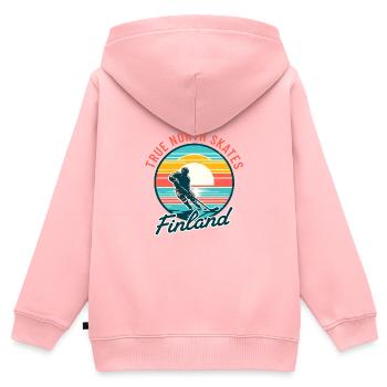 Nordic Skating Legend Tee - Finnish Ice Dance - Kids Premium Organic Zip-up Hoodie - rose - Back - AI Model Kid Female (0cm)