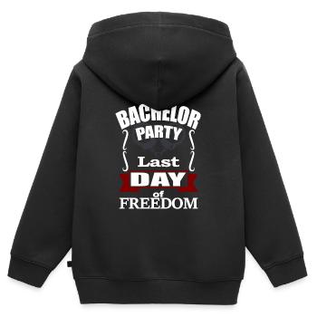 BACHELOR PARTY - LAST DAY OF FREEDOM - Handcuffs - Kids Premium Organic Zip-up Hoodie - black - Back - AI Model Kid Male (0cm)
