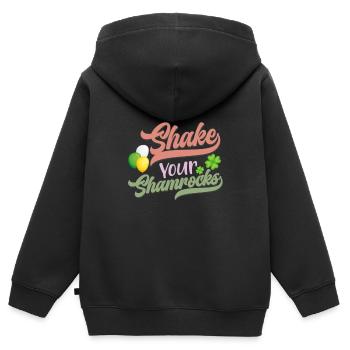 St Paddy’s St Patricksday St Patrick Day - Sweat Premium à capuche zippé enfant bio - noir - Dos - AI Model Kid Male (0cm)