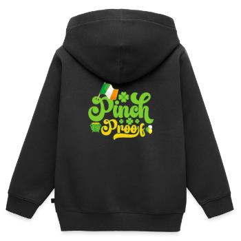 St Paddys St Patricksday St Patrick Day - Kinder Premium Organic Zip Hoodie - Schwarz - Hinten - AI Model Kid Male (0cm)