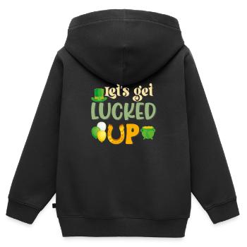 St Paddy’s St Patricksday St Patrick Day - Sweat Premium à capuche zippé enfant bio - noir - Dos - AI Model Kid Male (0cm)