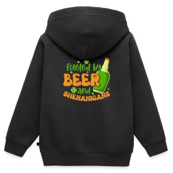St Paddy’s St Patricksday St Patrick Day - Sweat Premium à capuche zippé enfant bio - noir - Dos - AI Model Kid Male (0cm)