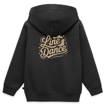 La danse en ligne : mon hobby - ma passion - mon truc - Sweat Premium à capuche zippé enfant bio - noir - Dos - AI Model Kid Male (0cm)