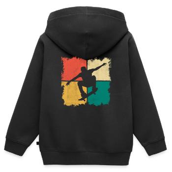 Skateboarding Tricks Skater Stunt Skateboard - Kinder Premium Organic Zip Hoodie - Schwarz - Hinten - AI Model Kid Male (0cm)