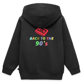 Back to the 90's - Kids Premium Organic Zip-up Hoodie - black - Back - AI Model Kid Male (0cm)