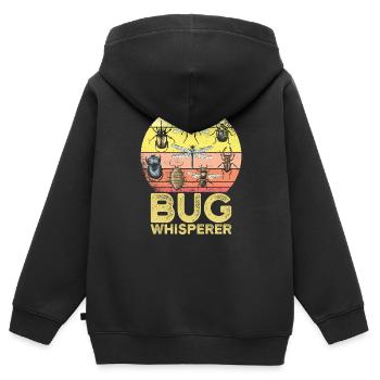 Bug Whisperer Enfants Bug Hunter Cadeau - Sweat Premium à capuche zippé enfant bio - noir - Dos - AI Model Kid Male (0cm)