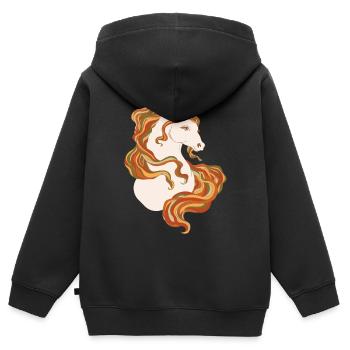 Autumn's Pegasus - Kids Premium Organic Zip-up Hoodie - black - Back - AI Model Kid Male (0cm)