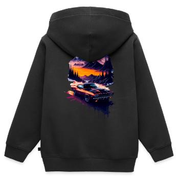 Klassischer Sportwagen - Kinder Premium Organic Zip Hoodie - Schwarz - Hinten - AI Model Kid Male (0cm)