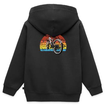 VTT VTT VTT - Sweat Premium à capuche zippé enfant bio - noir - Dos - AI Model Kid Male (0cm)