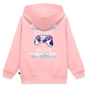 Les joueurs ne vieillissent pas, ils reçoivent une mise à jour - Sweat Premium à capuche zippé enfant bio - rose - Dos - AI Model Kid Female (0cm)