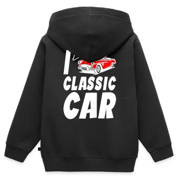I Love Classic Car - Kinder Premium Organic Zip Hoodie - Schwarz - Hinten - AI Model Kid Male (0cm)
