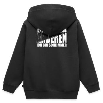 Je ne suis pas comme les autres, je suis pire - Sweat Premium à capuche zippé enfant bio - noir - Dos - AI Model Kid Male (0cm)