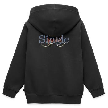 Design Single Speed, Fans vélo - Sweat Premium à capuche zippé enfant bio - noir - Dos - AI Model Kid Male (0cm)