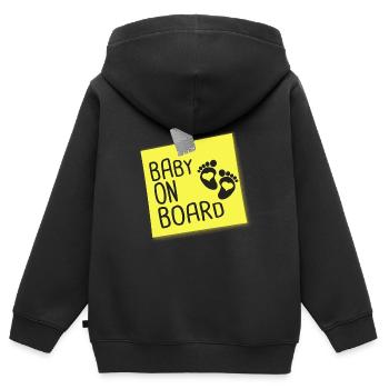 baby on board - Sweat Premium à capuche zippé enfant bio - noir - Dos - AI Model Kid Male (0cm)