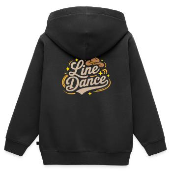 La danse en ligne : mon hobby - ma passion - mon truc - Sweat Premium à capuche zippé enfant bio - noir - Dos - AI Model Kid Male (0cm)